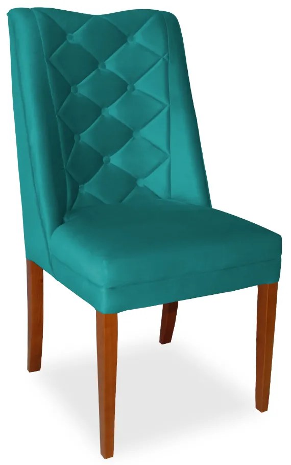 Kit 6 Cadeiras de Jantar Micheli Suede Azul Tiffany