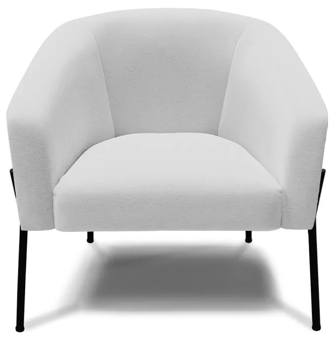 Poltrona Sala Decorativa Pé de Ferro Preto Stella Linho D03 - D'Rossi - A05 Cinza