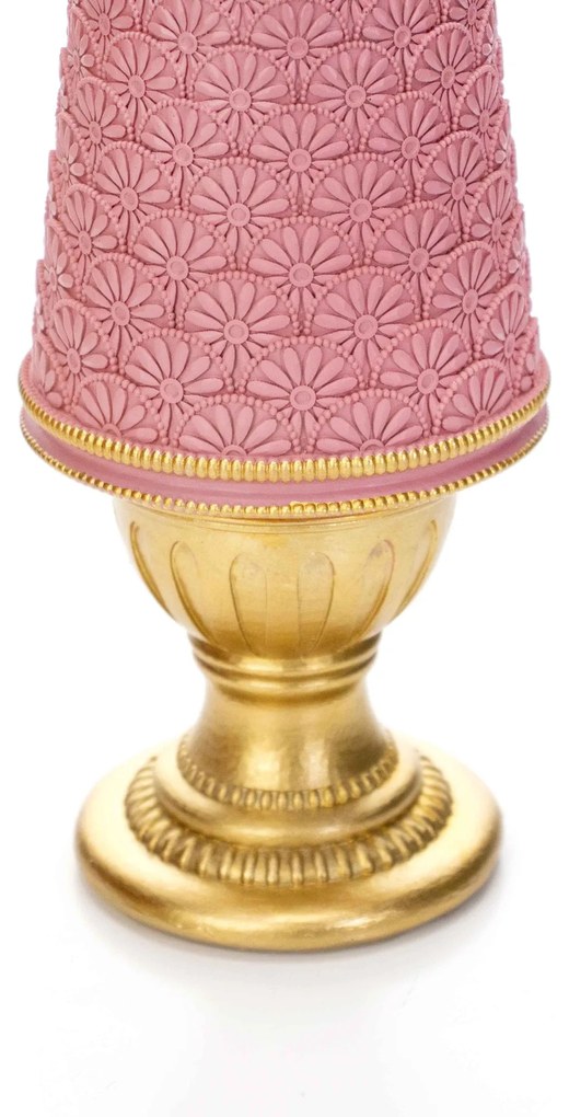 Árvore Decorativa de Natal Em Resina Rosa e Dourado 45 Cm - D'Rossi