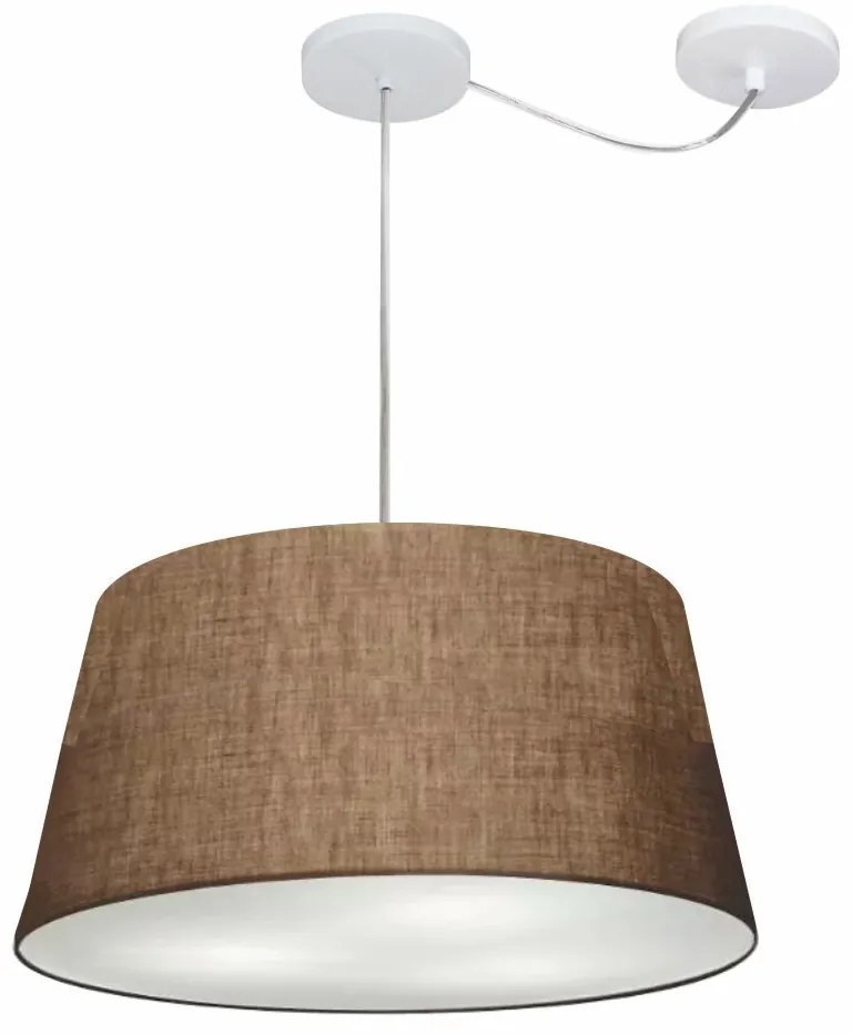 Lustre Pendente Cone Com Desvio Md-4282 Cúpula 21/40x50cm Café - Bivolt