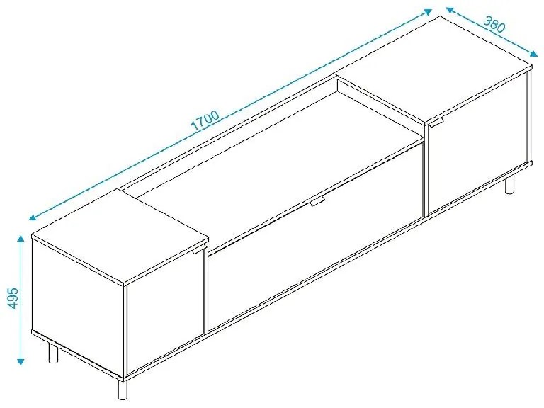 Rack Home Para TV 40" 170cm Preto Castanho