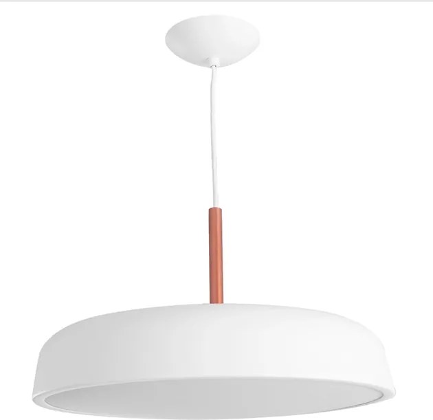Pendente Alum&amp;#xED;nio Branco E Cobre &amp;#xD8;40cm Victoria