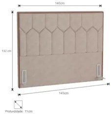 Cabeceira Cama Box Casal 140cm Órion Z37 Linho Areia - Mpozenato