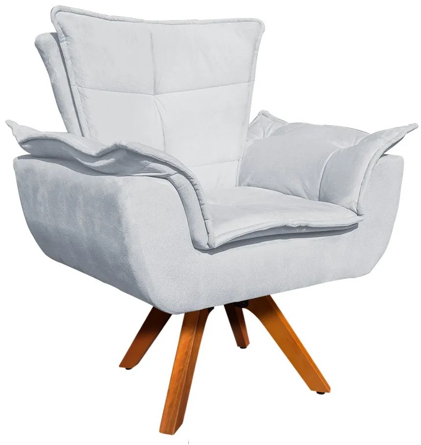 Poltrona Sala de Estar Giratória MM30 Kit 2 Opalla Suede D03 - D'Rossi - Cinza