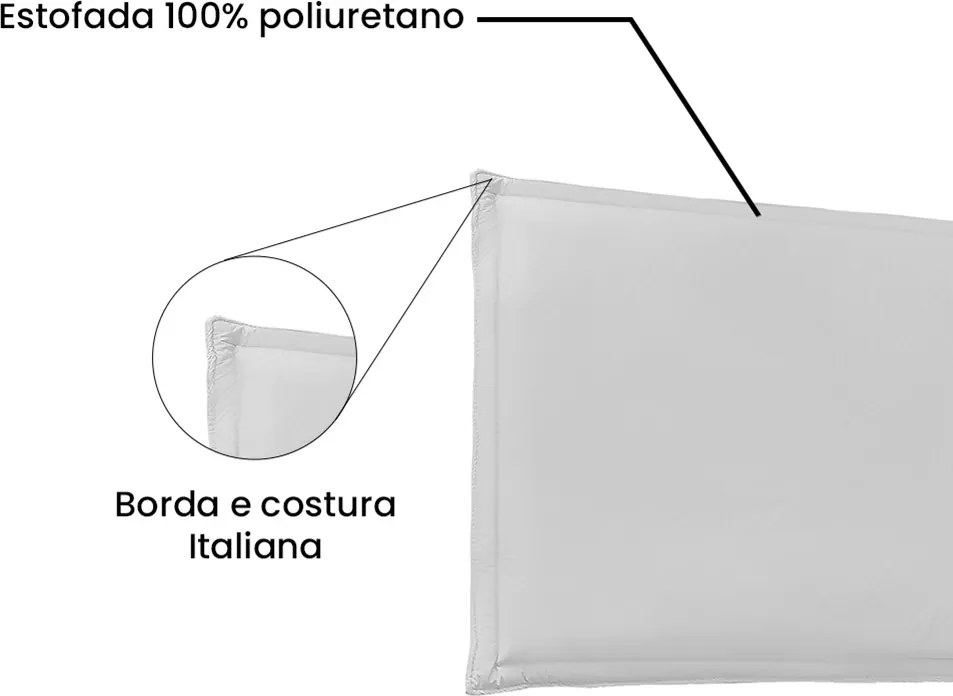 Painel Garden Para Cama Box Queen 160 cm Corino S04 - D'Rossi - Branco