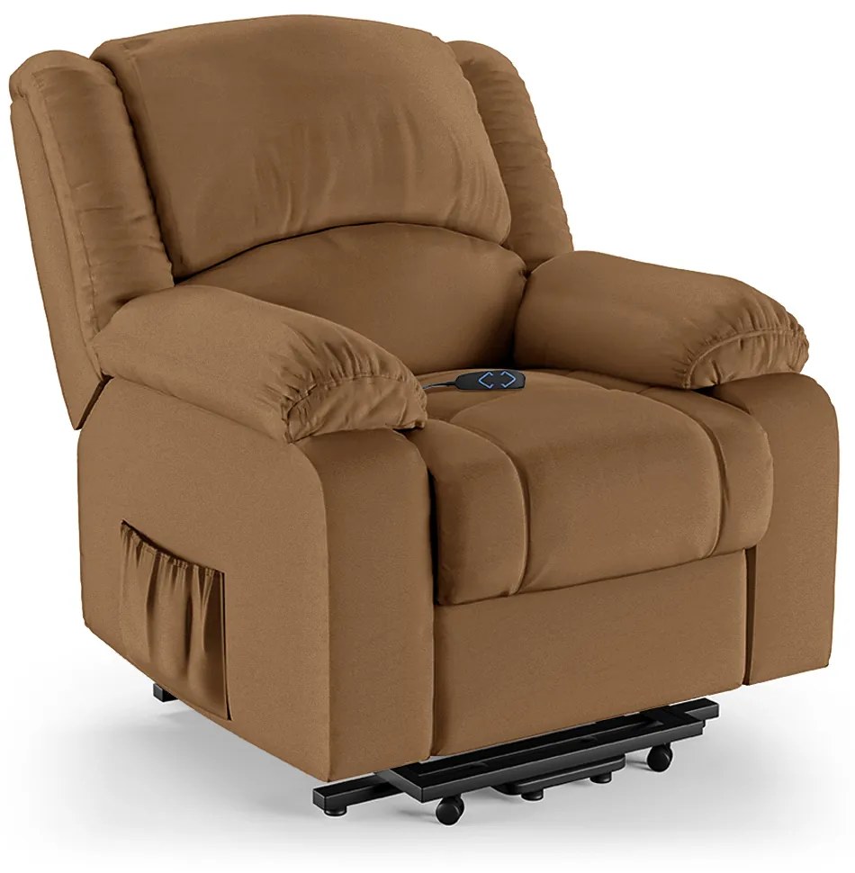 Poltrona do Papai Reclinável Melim Elevação Lift Elétrico PU FH1 - D'Rossi - Caramelo