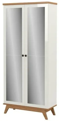 家具 Aaron Bell Sapateira Campbell 2 Portas Espelhadas em MDF cor Off White e