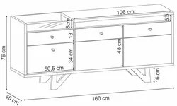 Balcão Aparador Buffet Ellora H01 Off White/Cinamomo - Mpozenato