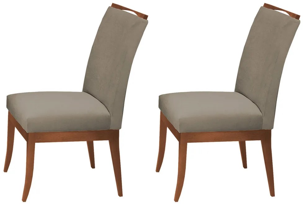 Conjunto 2 Cadeiras Sala de Jantar Lana Aveludado Cappuccino