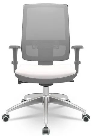 Cadeira Brizza Diretor Grafite Tela Cinza com Assento Vinil Eco Branco Base Autocompensador Aluminio - 65806 Sun House