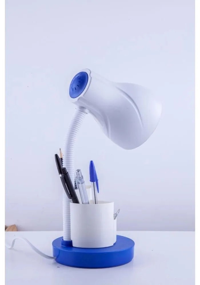 Luminária de Mesa Spiralle Azul Porta Lápis E27 Bivolt