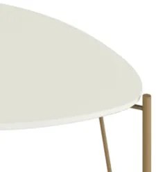 Mesa Lateral Para Sala Pés Metálicos Kit 2 Blen Luna/Dourado I06 - Mpo