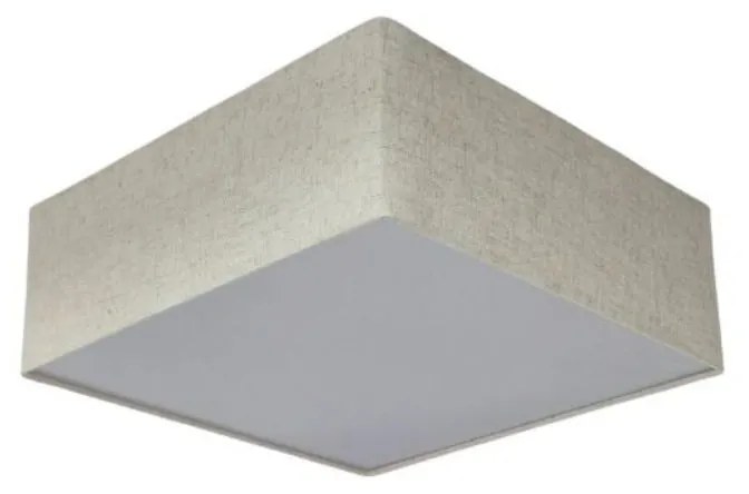 Plafon Quadrado Md-3000 Cúpula em Tecido 25x25x25cm Rústico Bege - Bivolt