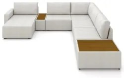 Sofá de Canto Chaise 5 Lugares 290cm Bristol Z32 Linho Cru   - Mpozena