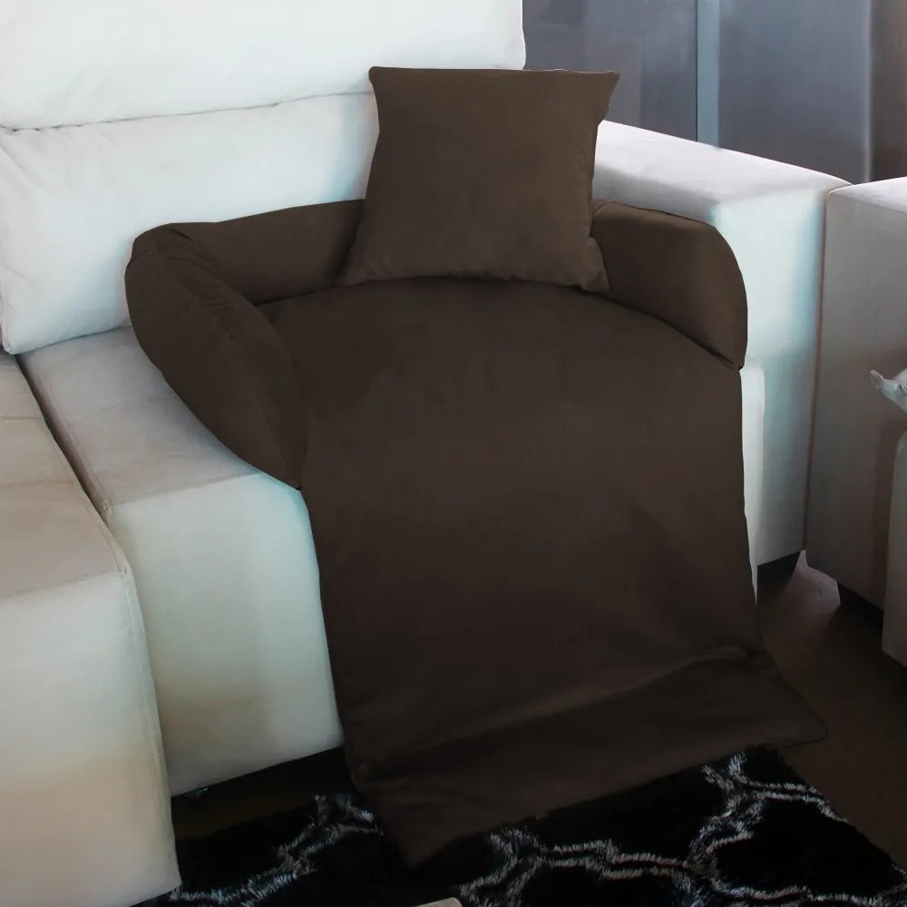 Protetor Para Sofá para Cães ou Gatos Médio Porte Fofinho Pet Protect Suede Marrom