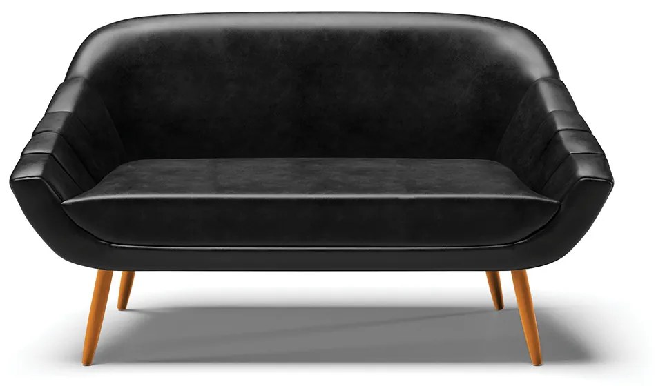 Namoradeira 02 Lugares Giovana Corano Pés Palito Castanho - Indo Decorar - Preto