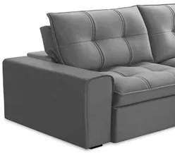 Sofá Retrátil Reclinável 3 Lugares 230cm Argon F05 Veludo Prata - Mpoz