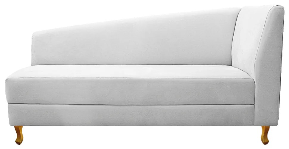 Recamier Valéria 140cm Lado Esquerdo Suede Branco - ADJ Decor