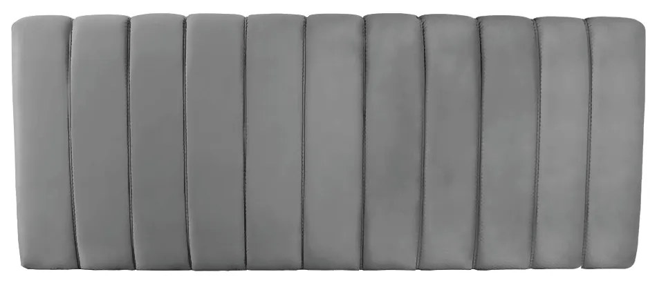 Kit Calçadeira e Painel Olivia King 195 cm Veludo Cinza - D'Rossi