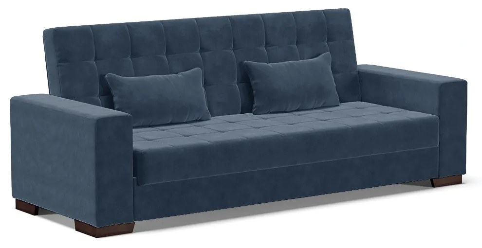 Sofá Cama Casal 3 Lugares 210cm Lisboa Suede Azul Marinho  D03 - D'Rossi