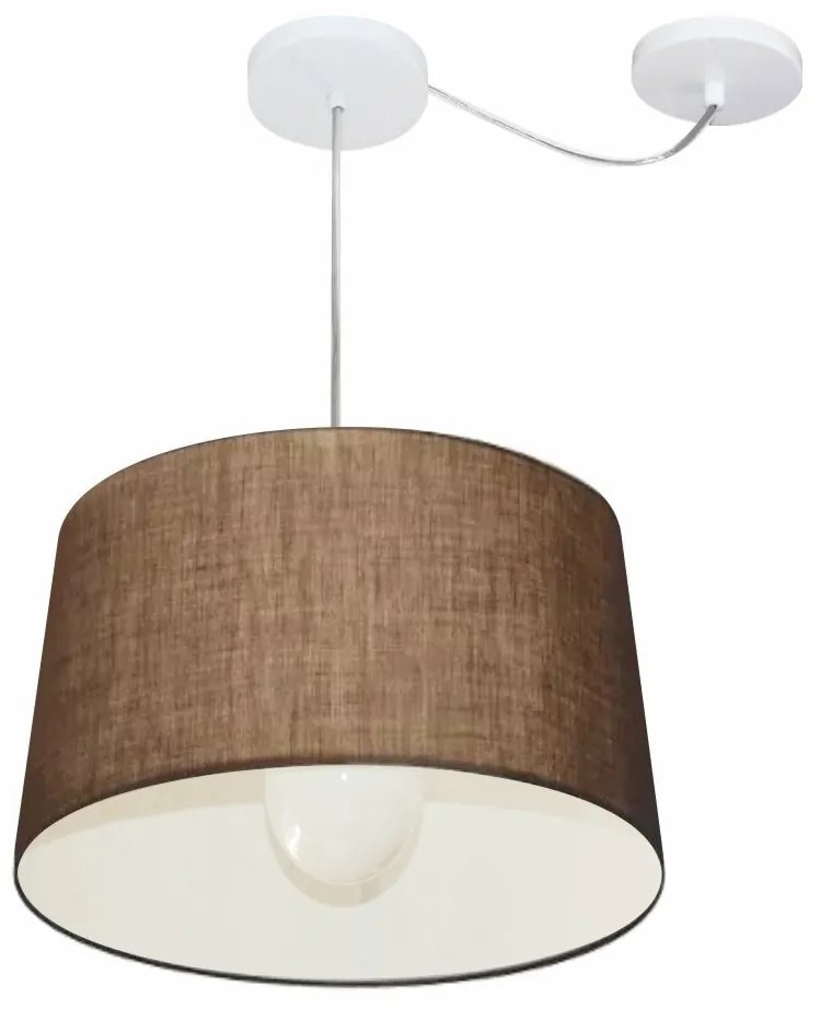 Lustre Pendente Cone Com Desvio Md-4275 Cúpula 30/45x40cm Café - Bivolt