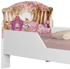 Mini Cama Infantil 148x68cm Proteção Lateral Carruagem Rosa Z53 - Mpoz