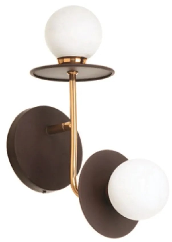 Arandela Mixed Vertical Dupla 24,5X12X34Cm Globo Ø8Cm 2Xg9 - Old Artis... (BRANCO, AMBAR)