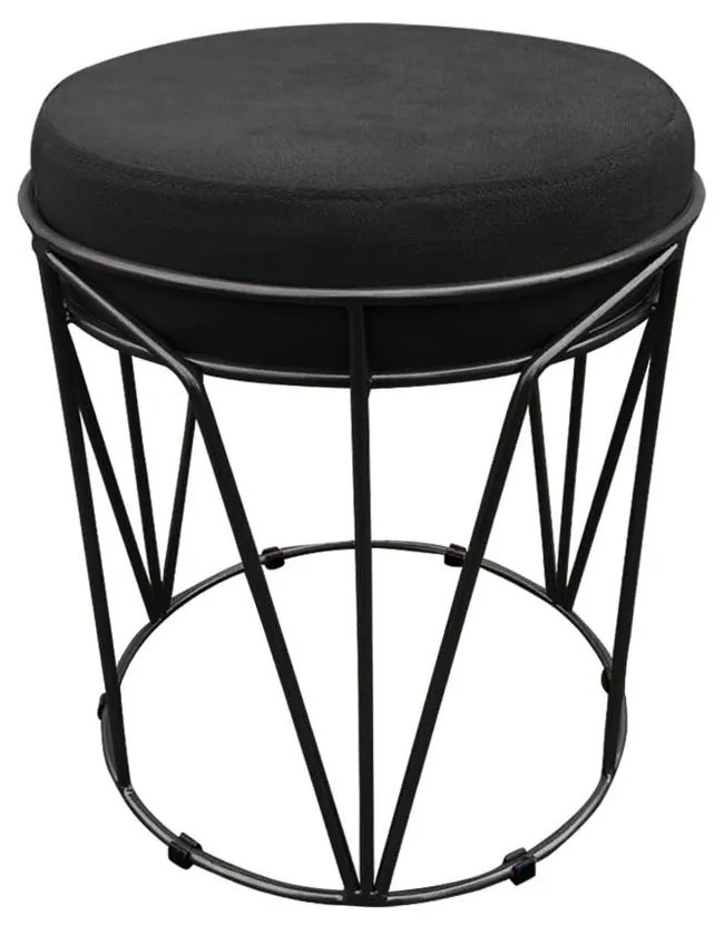 Puff Multiuso com Mesa Babu 2 em 1 Suede Base Preto D'Rossi - Preto