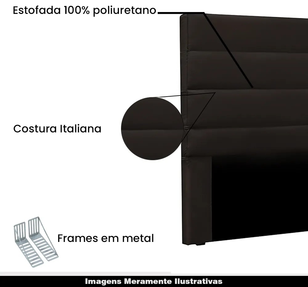 Cabeceira Decorativa Queen Size 1,60M Guess PU Marrom G63 - Gran Belo