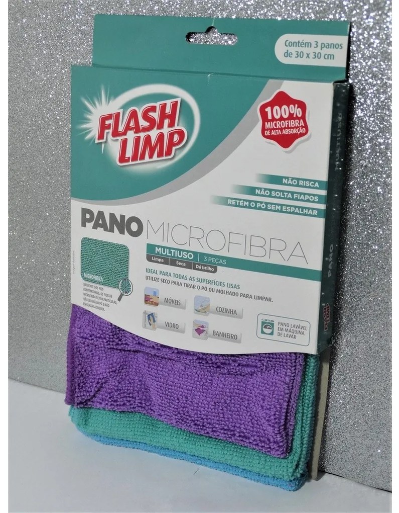 Pano Microfibra Multiuso - 3 Peças