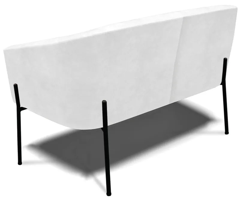 Namoradeira e 2 Poltronas Pé de Ferro Preto Stella Sintético PU D03 - D'Rossi - Branco