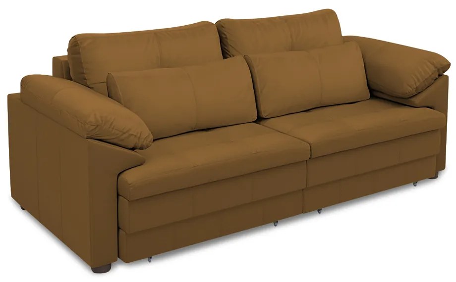 Sofá Retrátil Manual Sala de Estar Nolan Bipartido 175cm Conforto Premium em Couro Mel G58 - Gran Belo