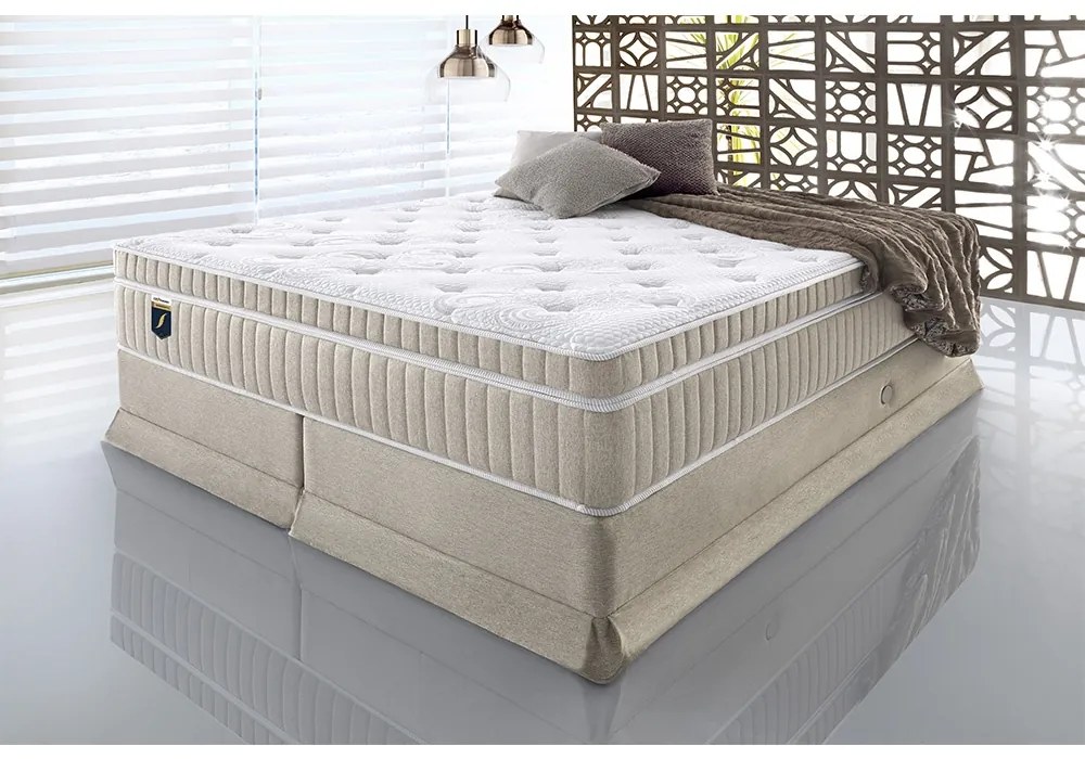 Cama Box Somiê com Colchão Magnific com Saia - King 193cm x 203cm