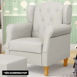 Kit 02 Poltronas de Amamentação Pés Madeira Lucy Z39 Linho Off White -