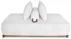 Sofá 3 Lugares 220cm Ilha Base Madeira Viero S06 Boucle Branco - Mpoze
