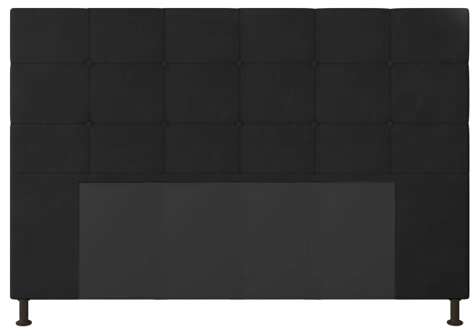 Cabeceira Stambul Para Cama Box Queen 160 cm Suede M11 - D'Rossi - Preto