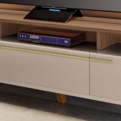 Rack Bancada de TV 70 Pol 200cm Amago H01 Castanho/Off - Mpozenato