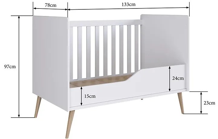 Berço Infantil Mini Cama Retrô Com Pés Palito - Branco