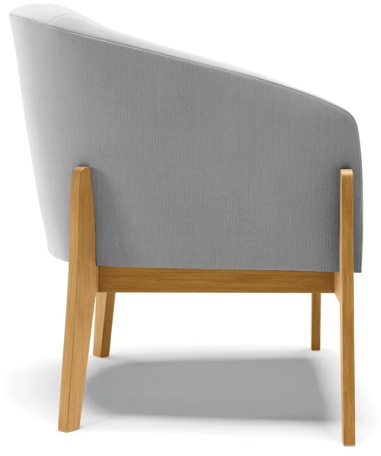 Poltrona Decorativa Base de Madeira Stella Suede Cinza D03 - D'Rossi