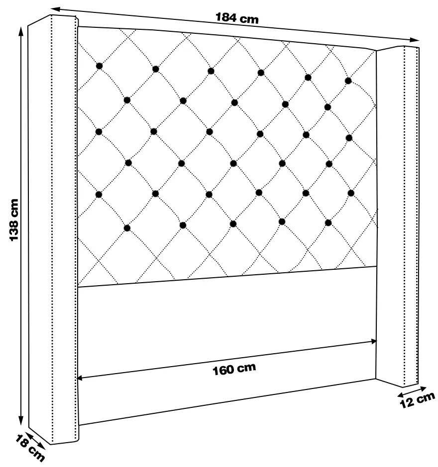 Cabeceira Decorativa Queen Size 1,84M Loewe Veludo Uva G63 - Gran Belo