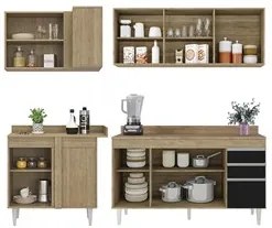 Armário de Cozinha Modulado de Canto Direito 4 Peças CP41 Balcão com T