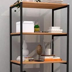 Estante Livreiro Multiuso Estilo Industrial 150cm 5 Prateleiras Trento