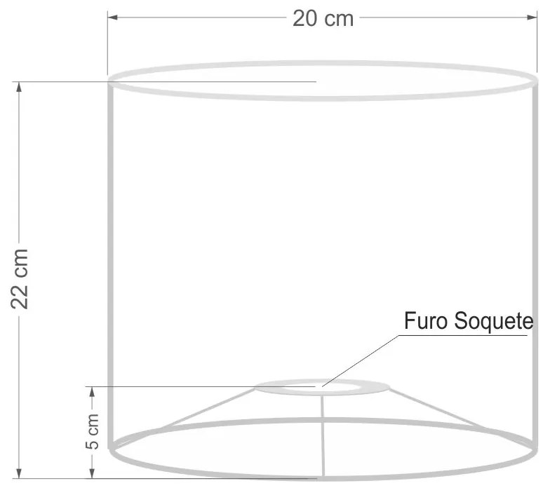 Cúpula Abajur Cilíndrica Cp-8007 Ø20x22cm Branco
