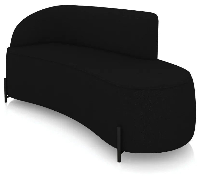 Sofá 3 Lugares Orgânico 180cm Pé Ferro Preto Morgan Linho D03 - D'Rossi - Preto