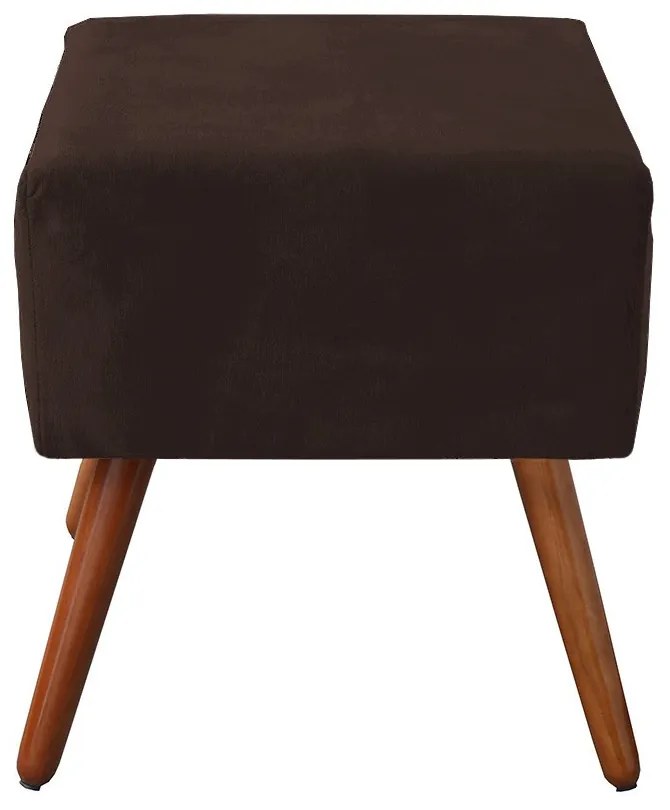 Puff Decorativo Quadrado Malu com Pés Palito Suede Marrom