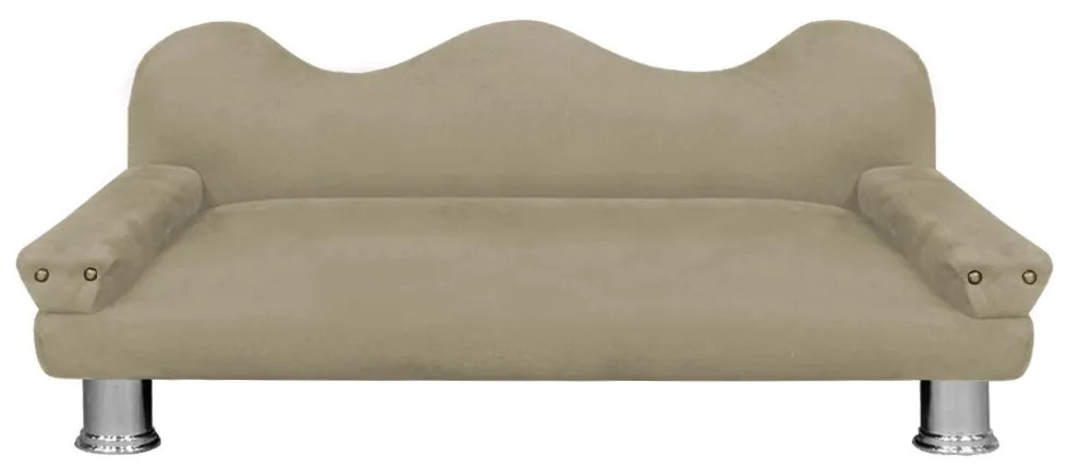 Cama Sofá Pet Meg Para Cães E Gatos Elegante e confortável Suede Nude