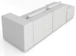 Sofá 4 Lugares 323cm Com Puff Esquerdo Fay Bouclê Cinza Z55 - Mpozenat