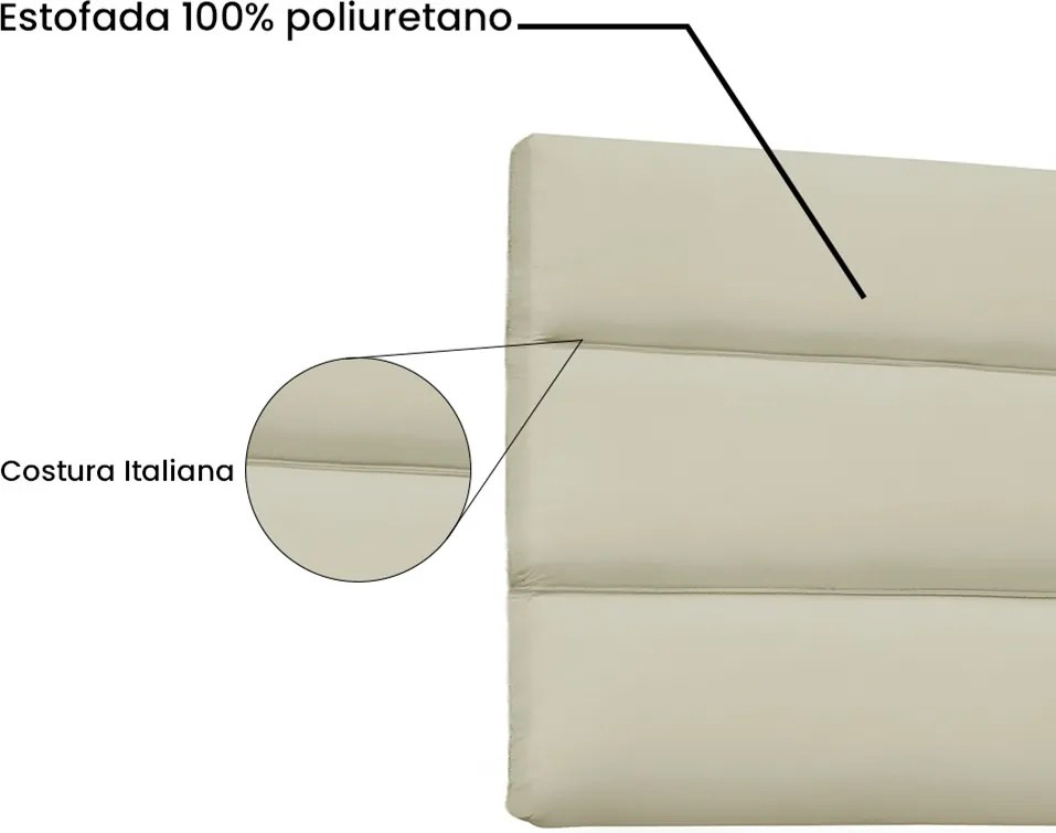 Painel La Italiana Para Cama Box King 195 cm Corino S04 - D'Rossi - Bege