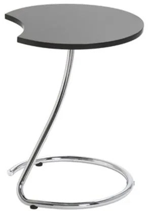 Mesa Lateral Fit Cromada Tampo Madeira Preta - 17475 Sun House