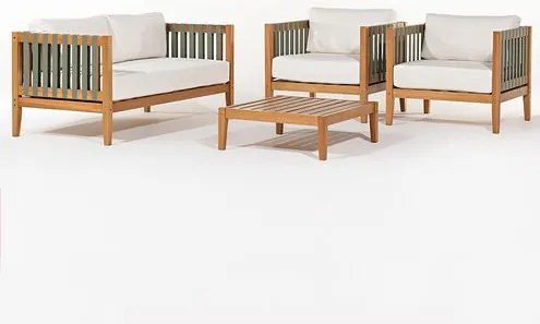 Conjunto Sofá Aurora Almofada Areia Mesa Centro Mel - 78438 Sun House